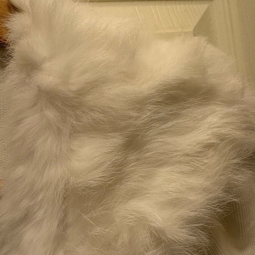 Vintage Y2K Sheri Bodell Corduroy White 100% Rabbit Fur Trim Jacket Sz XS - Picture 4 of 16
